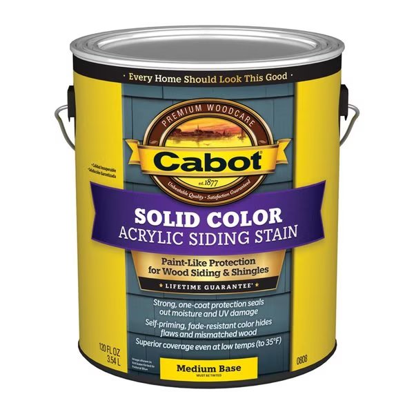 Solid Color Acrylic Siding Stain Solid Tintable Medium Base Acrylic Siding Stain 1 gal, Cabot, Mfr#: 140.0000808.007